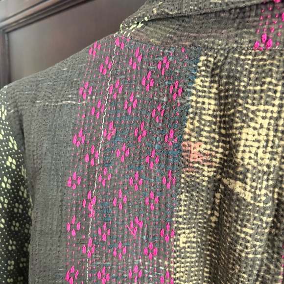 NWT Sapana Dreams Slim Short Kantha Quilt Blanket Jacket - Picture 8 of 12